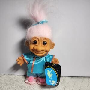 Around the World China Russ Troll Doll, 5in, LIGHT PINK HAIR
